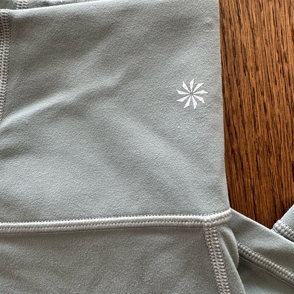 Athleta Sage Green Leggings with Striped Detail - Picture 7 of 8